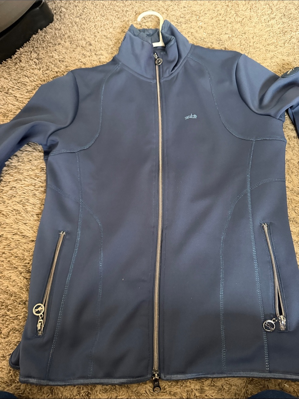 Women's Navy Full-Zip Utility Jacket with Streamlined Fit